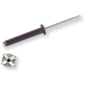 Spreiz-Blindnieten, Flachkopf Ø 10 mm; Alu/Stahl, tiefschwarz 4x16